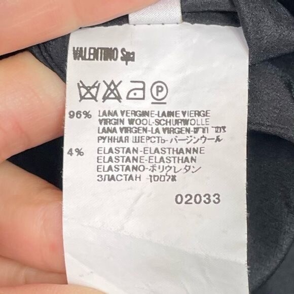 Valentino Hiver 2008 Black Evening Blazer Jacket Ruffled Neckline Satin Tie Sz 4 - Picture 7 of 10